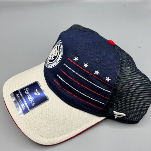 New York City FC Trucker Hat Men Navy White Fanatics MLS Snap Back Cap New - Picture 3 of 8